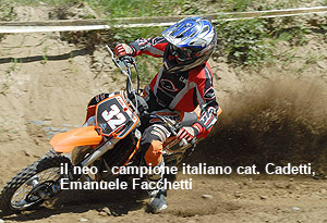il neo - campione italiano cat. Cadetti, Emanuele Facchetti
